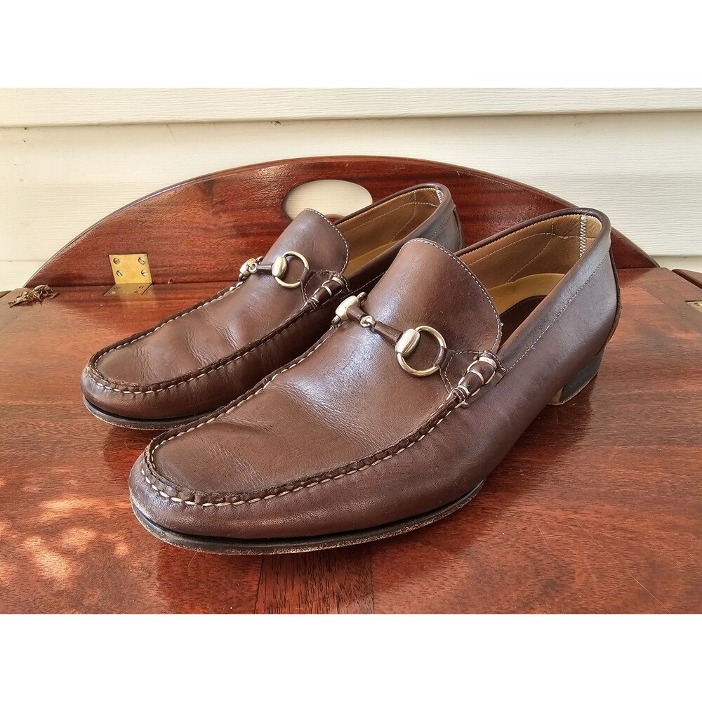 Via Spiga Men’s Brown Premium Leather Loafers Slip On Dress Shoes Size 11